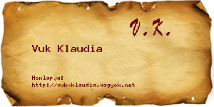 Vuk Klaudia névjegykártya